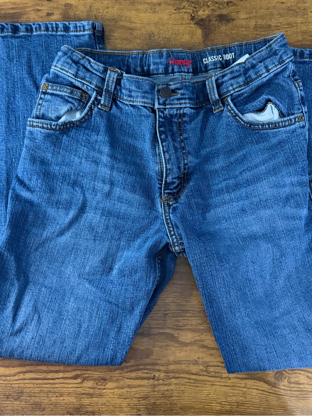 Wrangler Classic Boot Boys Blue Jeans 14 Husky